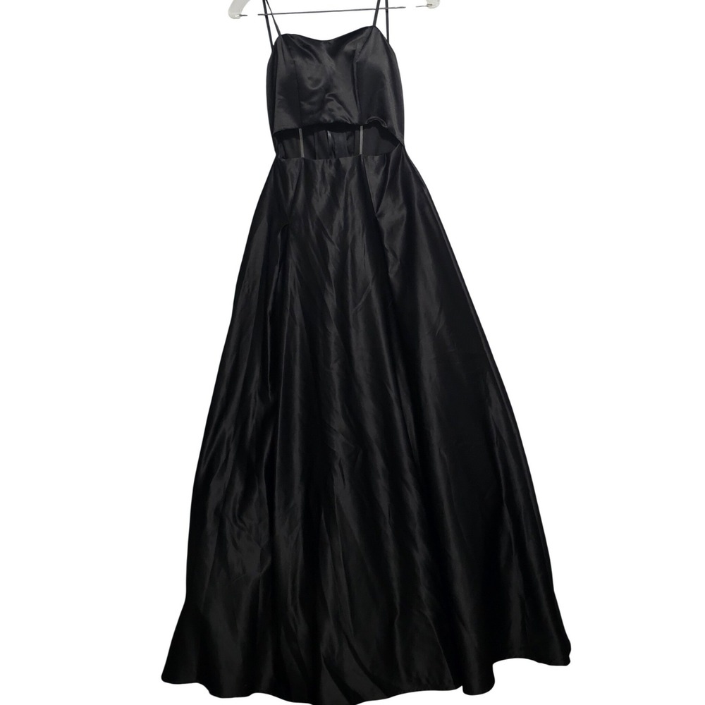 Xtraordinary Black Cutout Ball Gown Sweetheart Spaghetti Strapl Prom Dress Sz‎ 3